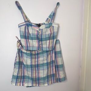 Wrap skirt with Button cropped top